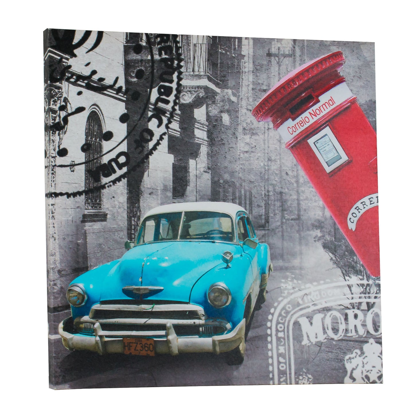 Wandbild Retro Oldtimer blau