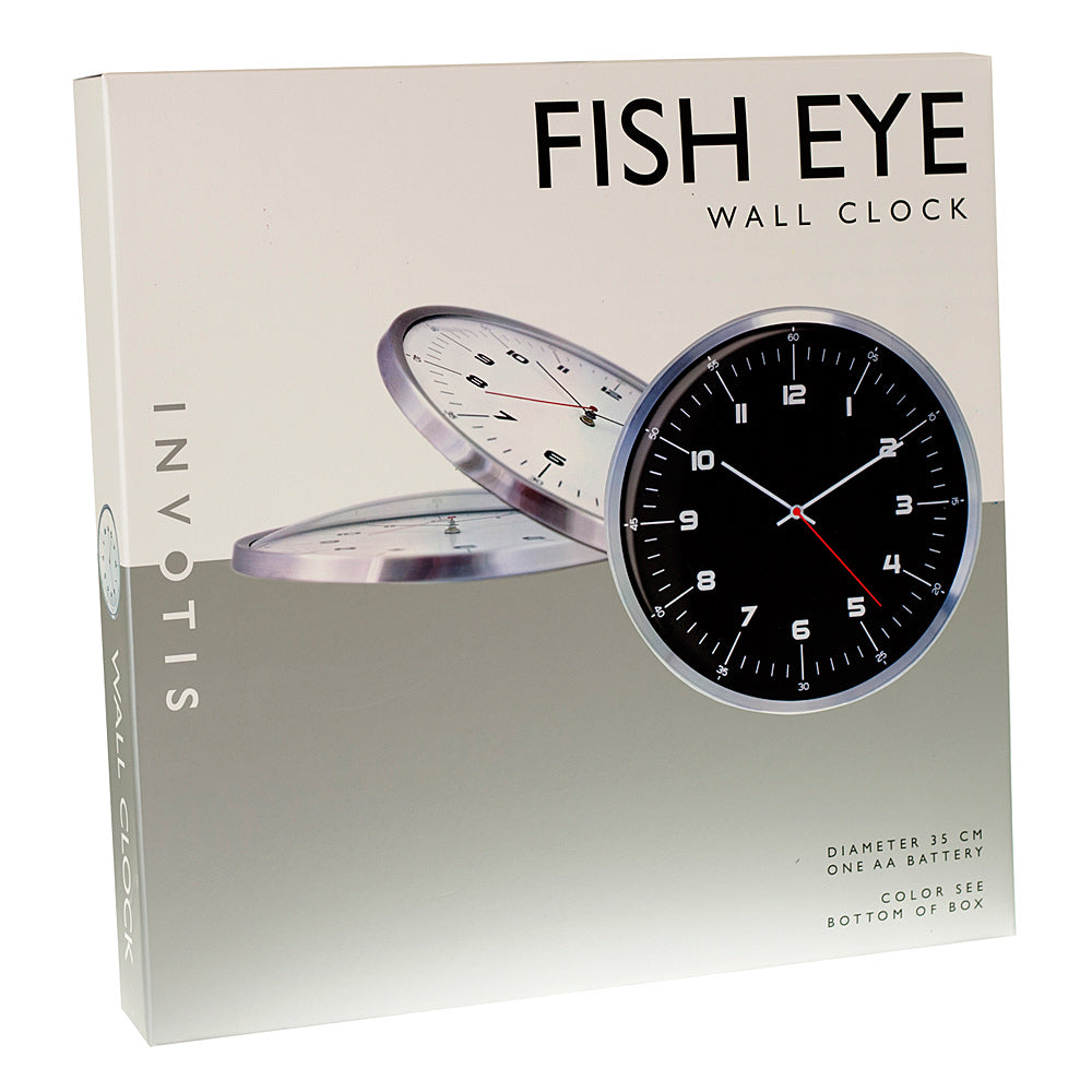 Wanduhr Fish Eye schwarz