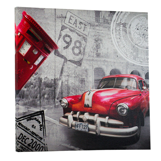 Wandbild Retro Oldtimer rot