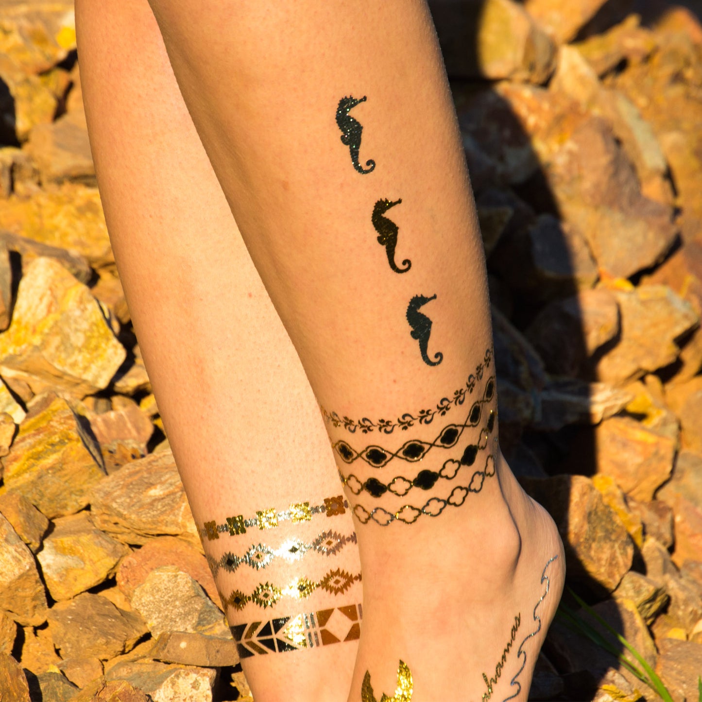 Flash Tattoo Orient gold/silber 8-teilig