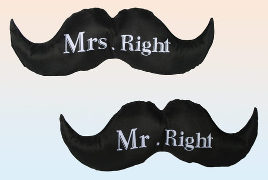 Nackenkissen Schnurrbart Mr. Right & Mrs. Right