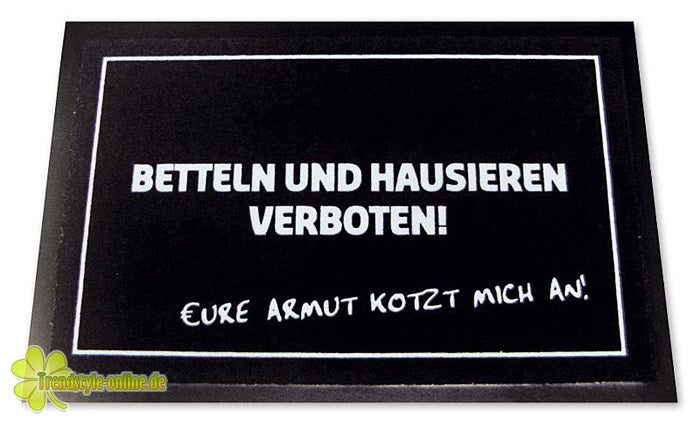 Fußmatte Betteln & Hausieren verboten