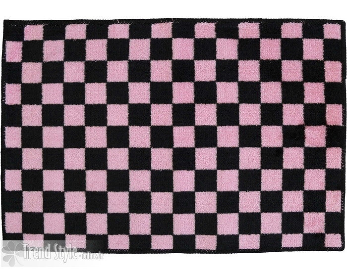 Checker Badvorleger Zielflagge schwarz/rosa