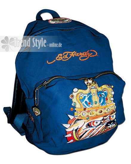 Ed Hardy Rucksack Custom Made blau