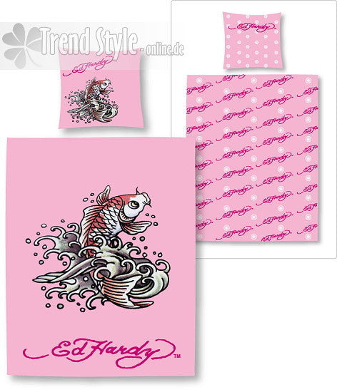 Ed Hardy Bettwäsche Koi rosa