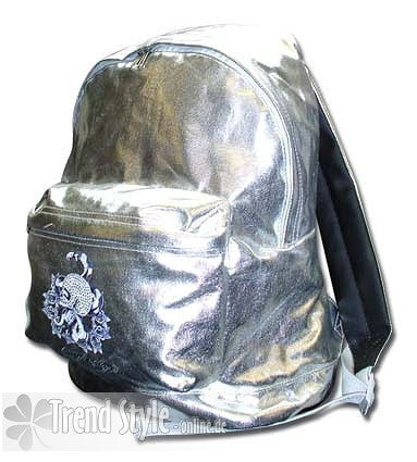 Ed Hardy Vegas Rucksack silber mit Strass