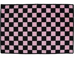 Checker Badvorleger Zielflagge schwarz/rosa