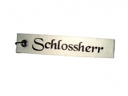 SchlÃ¼sselanhÃ¤nger Schlossherr weiÃŸ SchlÃ¼sselband mit Spruch