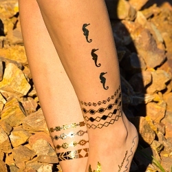 Flash Tattoo Orient gold/silber 8-teilig