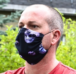 Jersey Stoffmaske 3D Skull Facie 1-lagig mit Nasenbgel-Option & Grenwahl