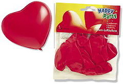 Herz-Luftballons rot 6er Set