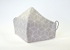 Baumwollmaske Hexagon hellgrau mit Einlagefach-Option und Größenwahl