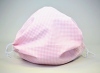Leichte Stoffmaske Karo rosa Facie 1-lagig mit Nasenbügel-Option & Größenwahl