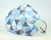 Leichte Stoffmaske Dreiecke blau Facie 1-lagig mit Nasenbügel-Option & Größenwahl